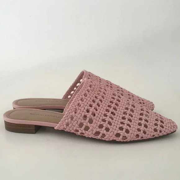 Banana Republic | Pink Woven Flat Mule | Size 6 - Picture 8 of 11